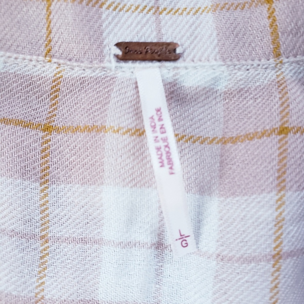 Free People Rose Plaid Top - Picture 5 of 6